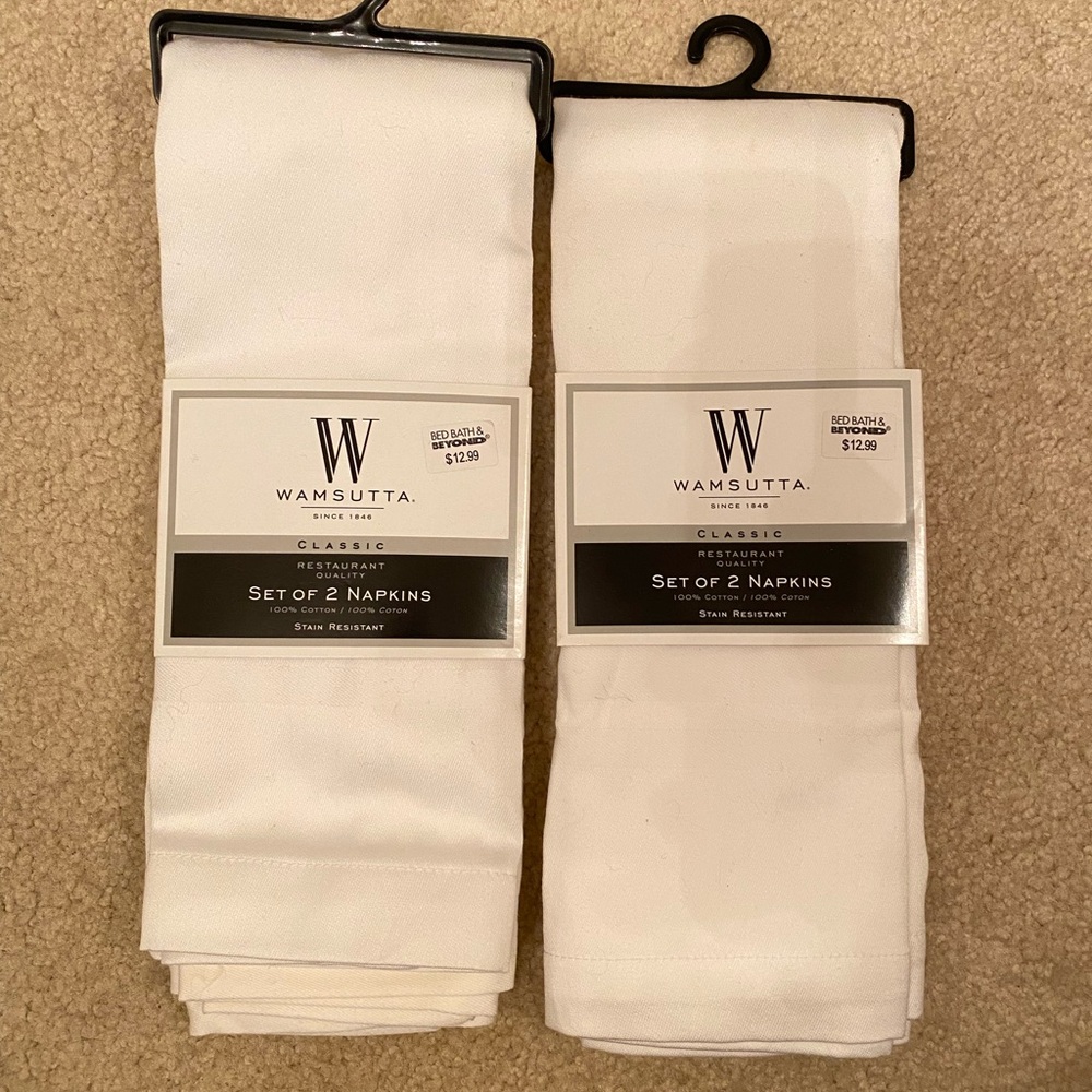 Wamsutta White Cloth Dinner Napkins- NWT
